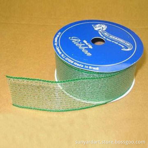 Metallic mesh woven ribbon spool, customized materials are accepted